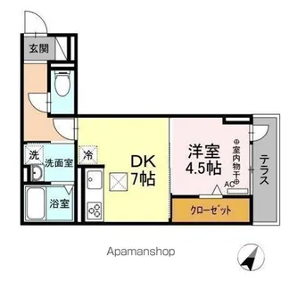 1DKの間取り画像