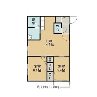 メゾン・ド・ソレイユA【201号室】の間取り