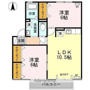ハイブリッジ A棟【2階】の間取り