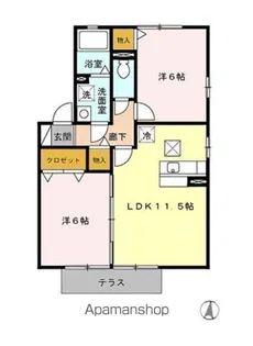 D’コート南横市 C棟【1階】の間取り