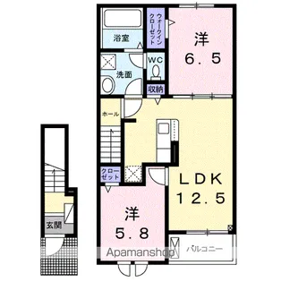 クレリア西伊場【2階】の間取り