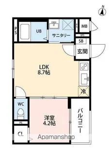 グランディール錦町【103号室】の間取り