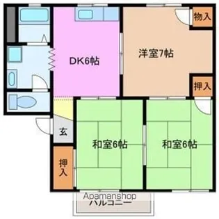 コンフォール【C201号室】の間取り