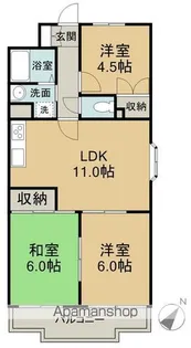 ビューハイツマスダ【101号室】の間取り