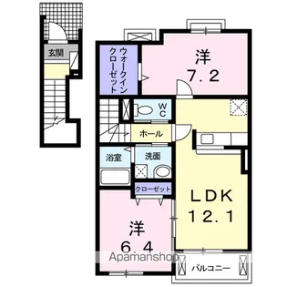 フェリス三芳 Ⅰ【2階】の間取り