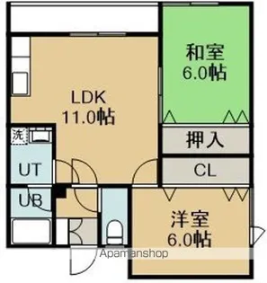 JURI JURI EAST(ジュリジュリイースト)【101号室】の間取り