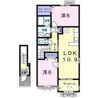 サンライズ スクエアⅠ【2階】の間取り
