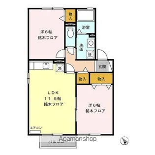 セジュール上徳間 AB【2階】の間取り
