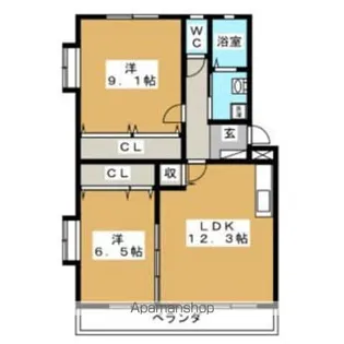 ミノワージュA棟【2階】の間取り
