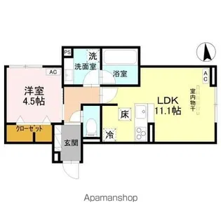 D−ROOM元横山【1階】の間取り