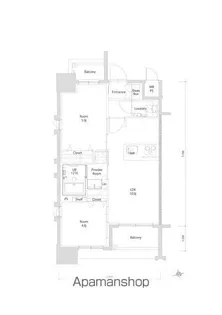 エンクレスト博多EXCEED【9階】の間取り