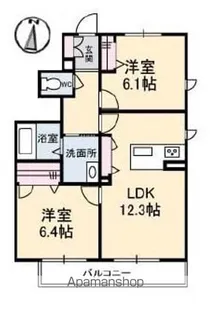 アンズビレッジC【1階】の間取り