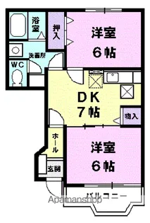 ドミールウエスト【1階】の間取り