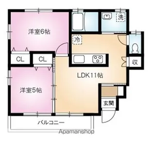 ルアナ【102号室】の間取り
