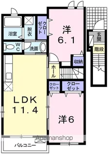 ソレイユ レヴァーB【2階】の間取り