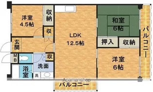 セントラルレジデンシャル【6階】の間取り