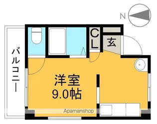 レジデンス上町【4階】の間取り