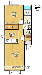 レジデンスやまと六号館【1B号室】の間取り