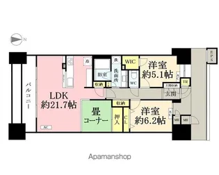 プレミスト名取駅前1002【1002号室】の間取り