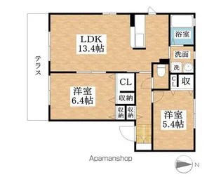 シャーメゾン・ヴェルデ【D101号室】の間取り
