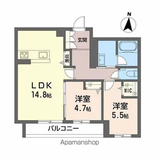 WITHPLUS上熊本駅前【2階】の間取り