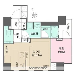 ザ・パークハウスアーバンス高輪【8階】の間取り