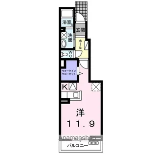 パサージュ南斎院【105号室】の間取り