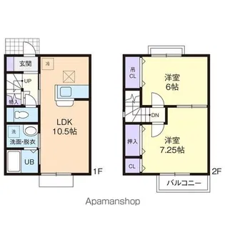 GRAND FONTAINE II A【103号室】の間取り