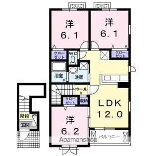 アンジュールB【2階】の間取り