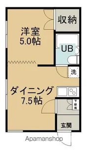 北海道網走市台町1丁目【アパート】の間取り