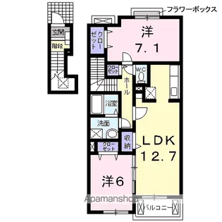 岐阜県岐阜市河渡4丁目【アパート】の間取り