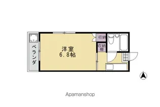 シャトー朝日【2-D号室】の間取り