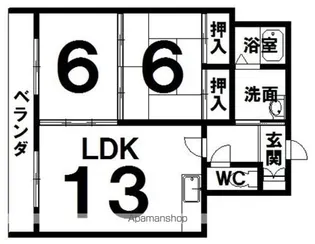 スカイハウス宮本【2階】の間取り