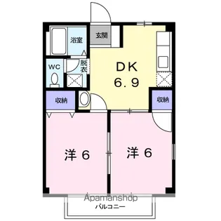 ニューシティーカネノミヤ【1階】の間取り