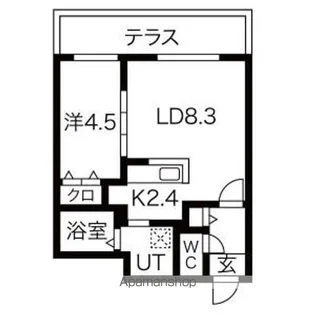 ブランシャール北3条通【1階】の間取り