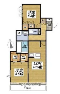 草 錦【2階】の間取り