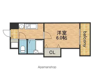 CITY SPIRE布施【204号室】の間取り