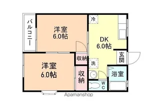 ソルシェK A棟【201号室】の間取り