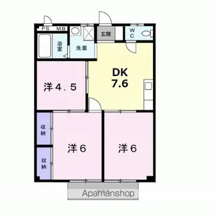 シティハイツ小野【1階】の間取り