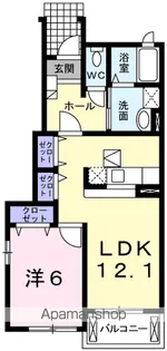 ディー・ベレッツァA【1階】の間取り