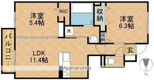 クランベリーKAMO【1階】の間取り