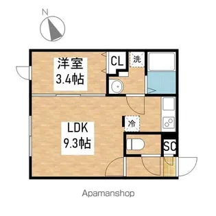 quador鶴舞【401号室】の間取り