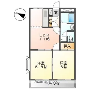ロイヤルタムラひまわり館【1階】の間取り