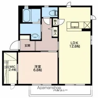 フォンテーヌ東E F棟【E101号室】の間取り
