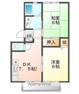 ジュネパレス東福山B【2階】の間取り