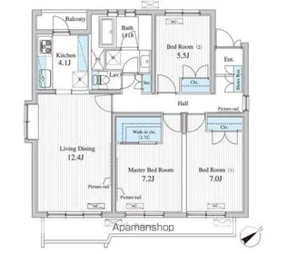 BLESS学芸大学 THE GARDEN B棟【1階】の間取り