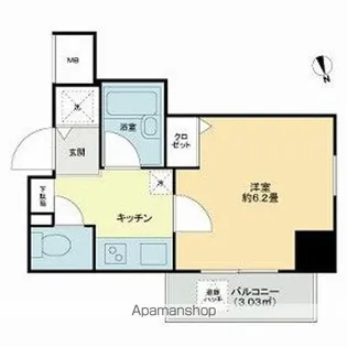 クレアシオン六本木【7階】の間取り