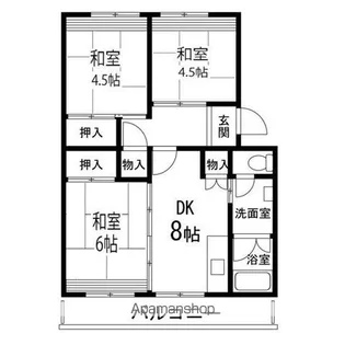 仙台中山団地4号棟【505号室】の間取り