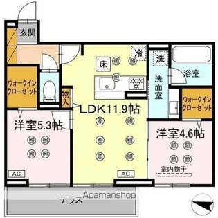 スリーレイヤー柏の葉(THREE LYAER柏の葉)【1階】の間取り