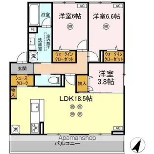 TORISIA平和【3階】の間取り